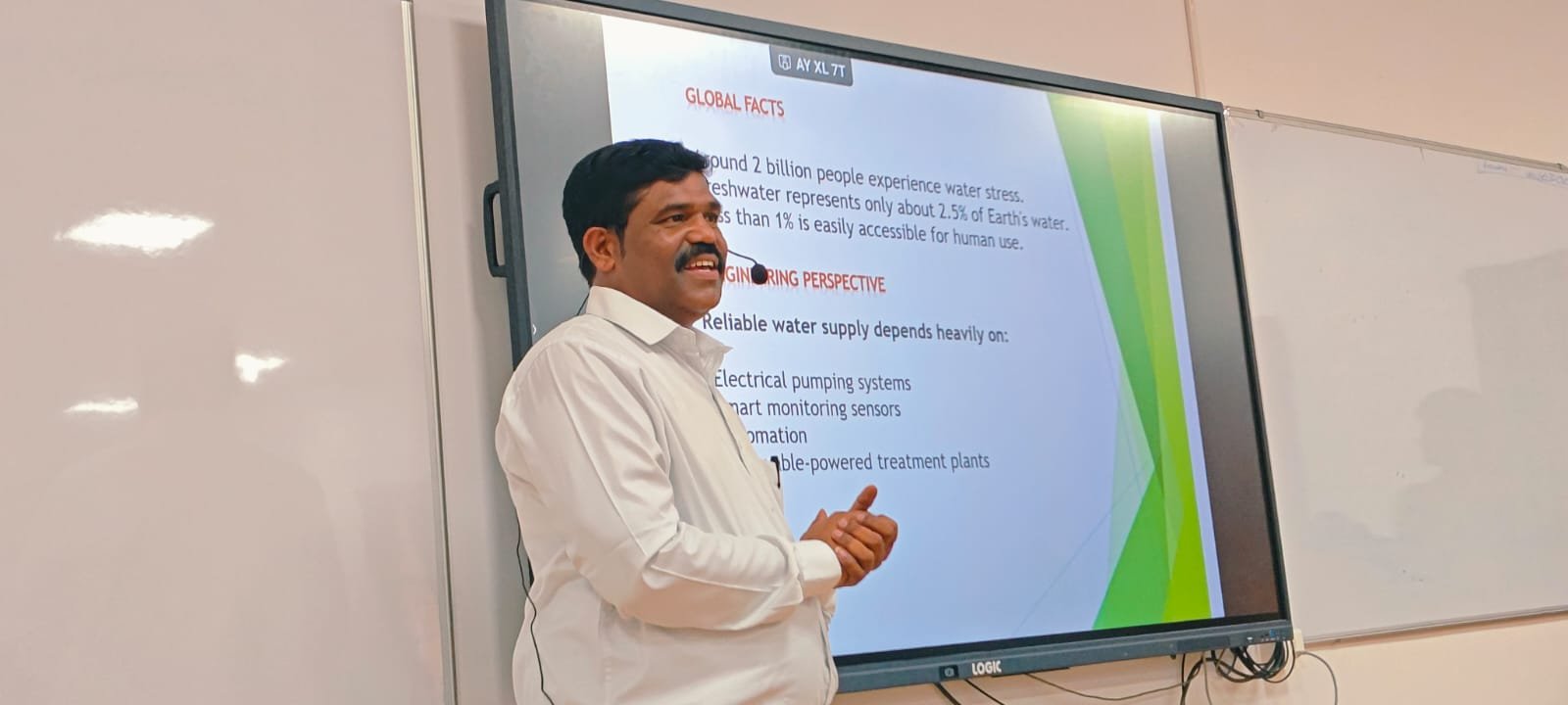 Speaker presenting at an EJF outreach session